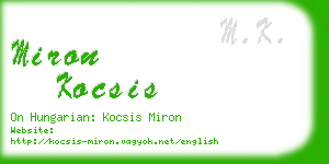 miron kocsis business card